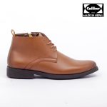 Caliber Shoes Coffee/R Side Chain With Lace Up Boots For Men ( A 409 C )