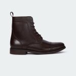 Caliber Shoes Coffee Side Chain With Lace Up Boots For Men ( HUDSON A504C )