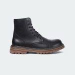 Caliber Shoes Black Lace Up Boots For Men ( ALEXANDER D503C)