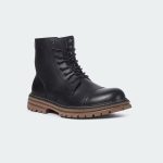 Caliber Shoes Black Lace Up Boots For Men ( ALEXANDER D503C) - Image 2