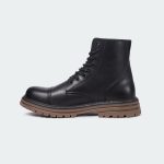 Caliber Shoes Black Lace Up Boots For Men ( ALEXANDER D503C) - Image 3