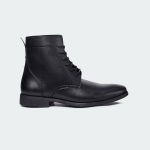 Caliber Shoes Black Side Chain With Lace Up Boots For Men ( ETHAN T502C )