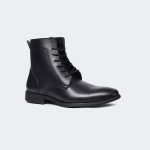 Caliber Shoes Black Side Chain With Lace Up Boots For Men ( ETHAN T502C ) - Image 2