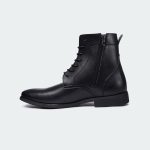 Caliber Shoes Black Side Chain With Lace Up Boots For Men ( ETHAN T502C ) - Image 3
