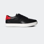 Caliber Shoes Black/Red Casual Sneakers For Men ( JAKE 707S )